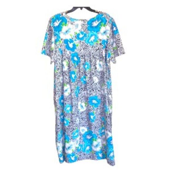 Loungees Caftan Lounge Dress Blue 3X - Picture 4 of 4